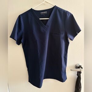 Mandala Navy Scrub Top Small